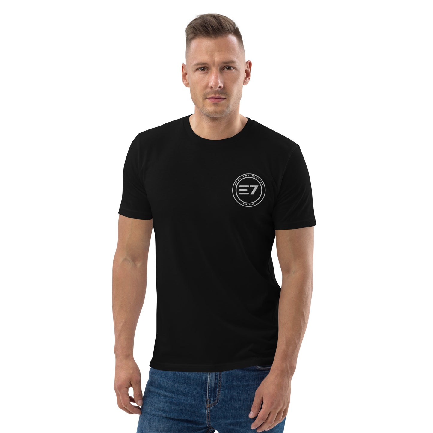 T-Shirt E7 "Badge" Black Front model