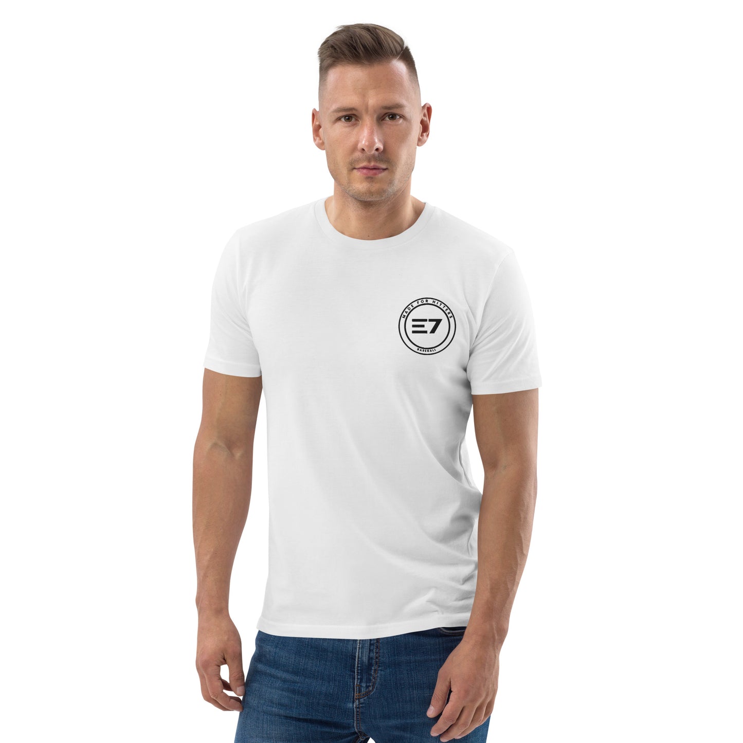 T-Shirt E7 "Badge" White front model