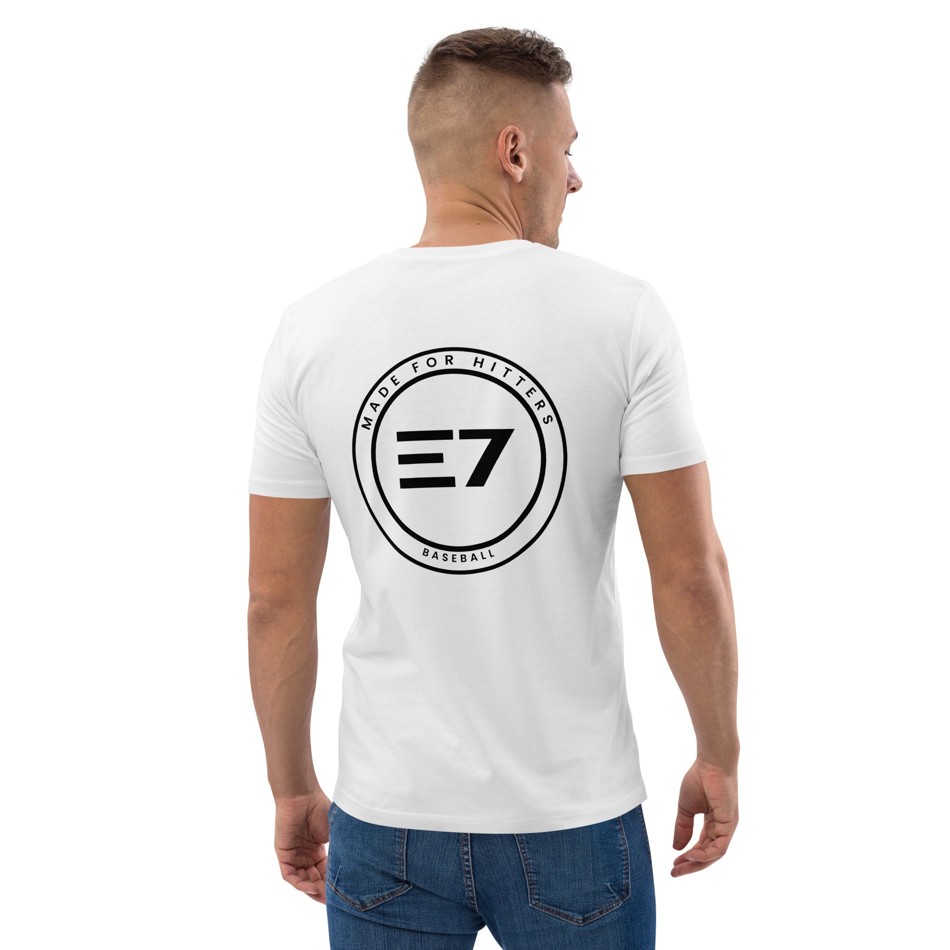 T-Shirt E7 "Badge"  White Back model